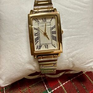 Anne Klein Two-Tone Rectangular Watch